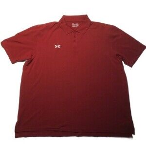 Under Armour Men’s Heat Gear Short Sleeve Polyester Polo Shirt Maroon Size XL